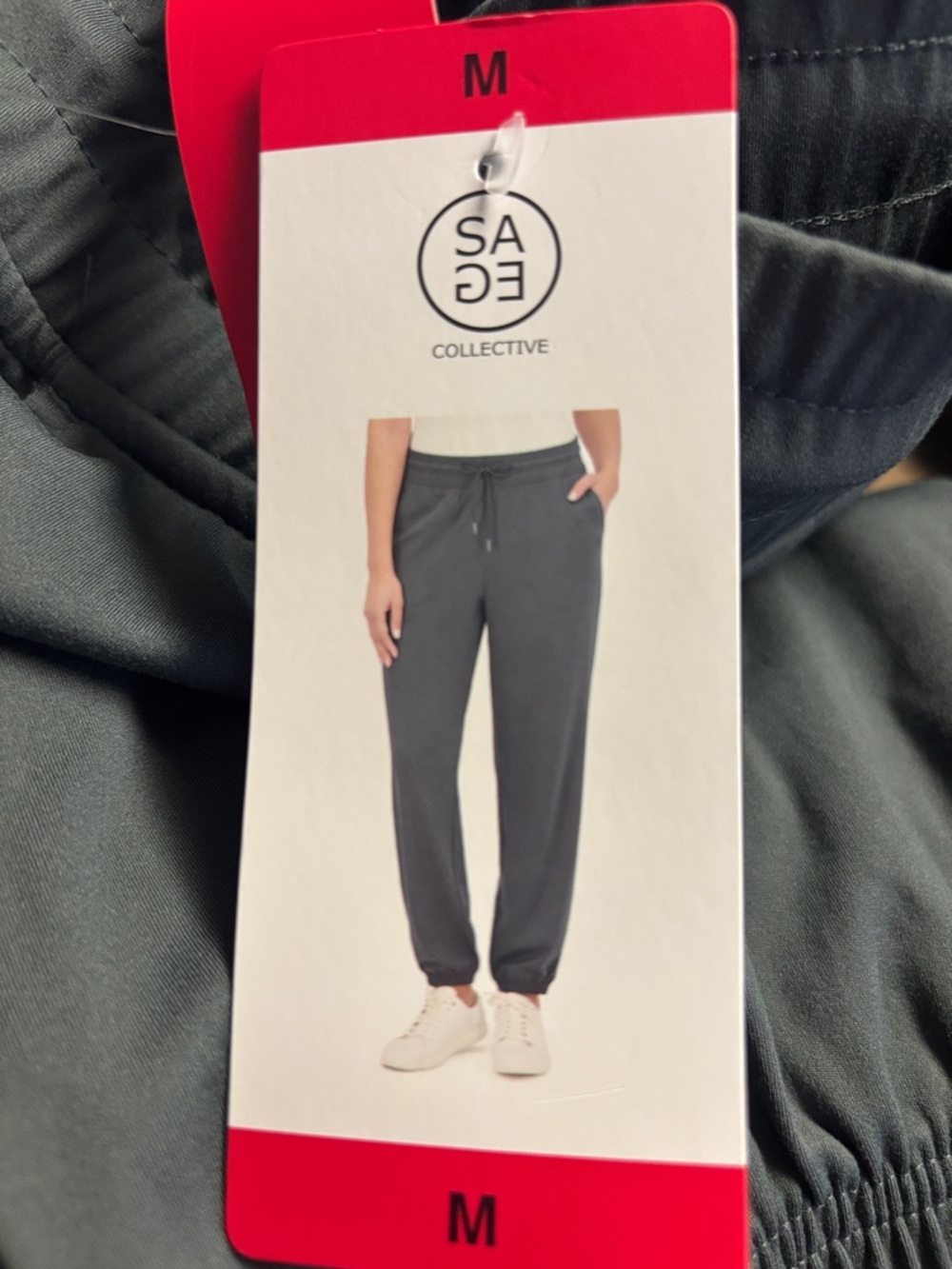 Sage Collective Drawstring Jogger Pants - Charcoal Gray